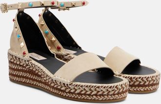 Valentino Garavani Rockstud suede espadrille sandals