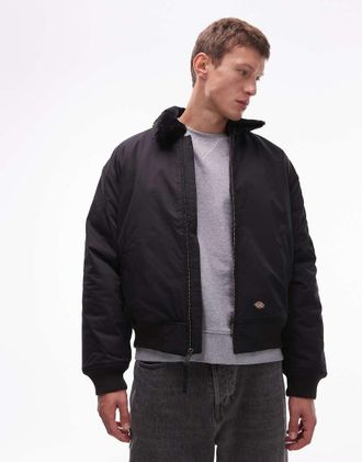 Dickies Coalfield - Giacca stile aviatore nera con dettagli sul colletto-Nero