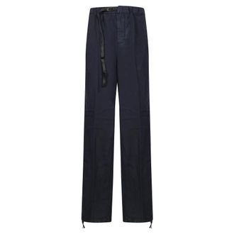 White Sand Lange Broek in Trendy Stijl - Dames - Straight fit broeken - Blauw - M - Broeken