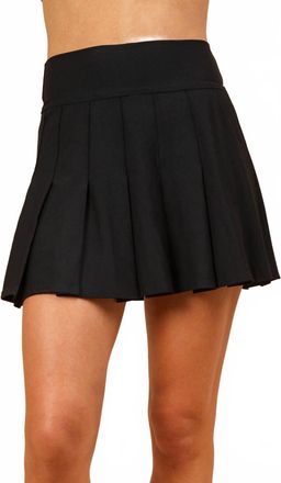 Very J Activewear Pleated Skirt With Short Liner In Black