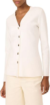Mint Velvet V Neck Longline Cardigan in Ivory at Nordstrom, Size X-Large