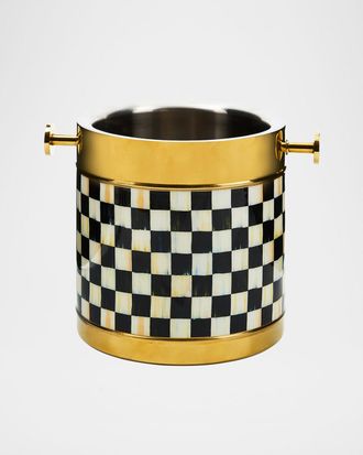 MacKenzie-Childs Courtly Check 3260 Ice Bucket, Gold