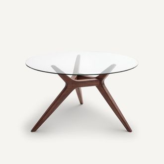 AM.PM Ronde tafel diameter 130 glas en notenhout, Maricielo