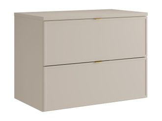 Vente-Unique Mueble de ba&ntilde;o suspendido con encimera - Beige - 80 cm - ONDIL