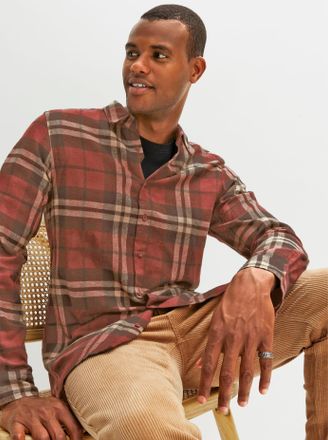 Catamaran Langarmhemd CATAMARAN, Herren, Gr. 43/44, Normalgr&ouml;ssen, schoko, kariert, 100% Baumwolle, gemustert, kariert, k&ouml;rpernah, Hemden Langarmhemd