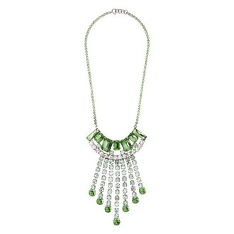 Dries Van Noten Necklaces, female, Green, Size: ONE SIZE Necklace with Rhinestone Pendants