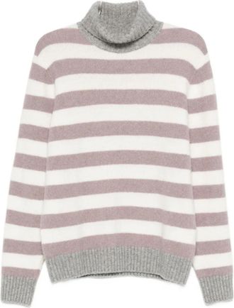 Eleventy Gestreepte coltrui - Wit