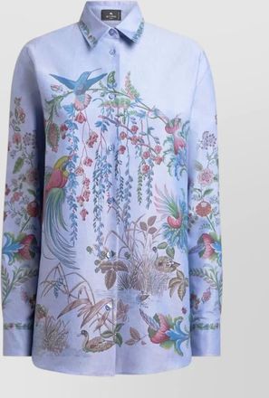 Etro long sleeve collared floral print shirt