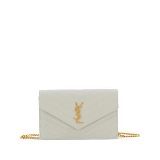 Saint Laurent Cassandre Envelope Chevron Chain Shoulder Bag