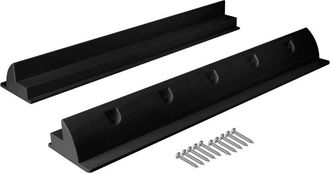 OEM Soporte Para Panel Solar Para Autocaravana, Barco, Techo Plano, Caravana, Resistente A La Intemperie, Pl&aacute;stico Abs Negro, 55 Cm, Tornillos Incluidos