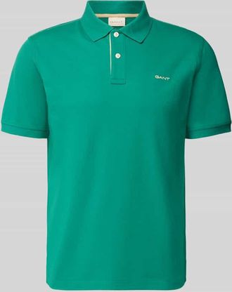 GANT Regular Fit Poloshirt mit Logo-Stitching in Aqua, Gr&ouml;&szlig;e XXXL
