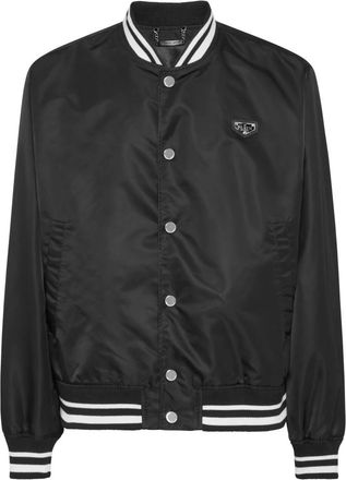 Philipp Plein Nylon Baseball Jacket - Heren - Bomber jackets - Zwart - 2XL - Nylon - Jassen