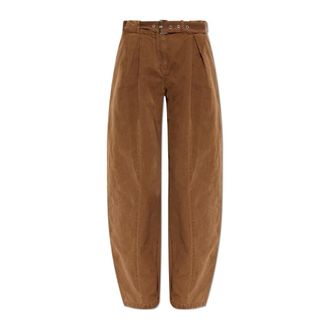 Blumarine Wide Trousers, female, Brown, Size: 2XS Loose-fit trousers with belt