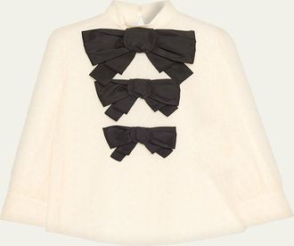 Valentino Garavani Bow Eyelet Mock-Neck Top
