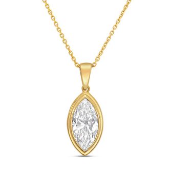 Diana M. Jewels 14kt yellow gold 8.00 ct lab grown marquise bezel with bail pendant