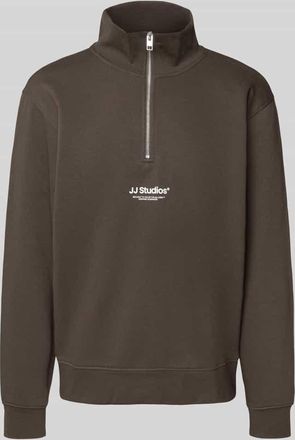 Jack & Jones Jack & Jones Troyer mit Troyer-Kragen Modell SOHO in Dunkelbraun, Größe XXL