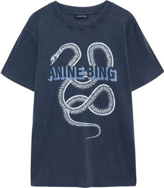 Anine Bing Lili Tee Snake Washed Black