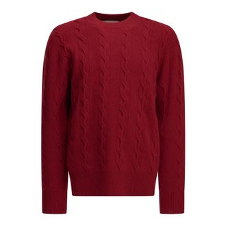 Ami Maglione a trecce girocollo - - Knitwear - Uomo - Rosso - L