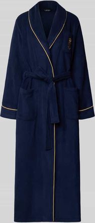 Lauren Ralph Lauren Bademantel mit Reverskragen in Dunkelblau, Größe XL
