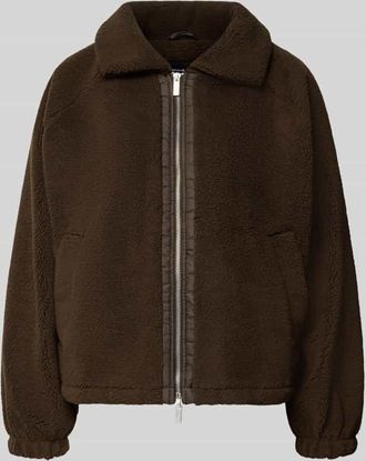 Pegador Teddyfell-Jacke mit Zweiwege-Rei&szlig;verschluss Modell ENNA in Mittelbraun, Gr&ouml;&szlig;e XL