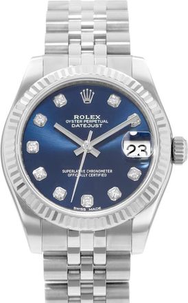 Rolex Pre-owned Rolex Datejust 31 Automatic Chronometer Diamond Blue Dial Ladies Watch 178274 BLDJ