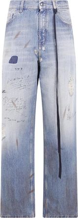 Ann Demeulemeester Jakoba 5-Pockets Straight Leg Loose Broeken - Dames - Loose Fit Jeans - Blauw - W25 - Katoen - Jeans