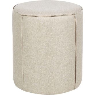 Beliani Beliani - Puf Moderno Redondo Tejido Lino Dormitorio Sala De Estar Beige Sedona