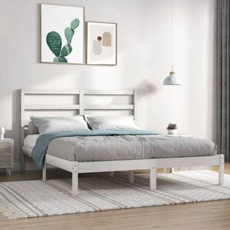 vidaXL Estructura De Cama Sin Colch&oacute;n Madera De Pino Blanca 120x200 Cm Vidaxl