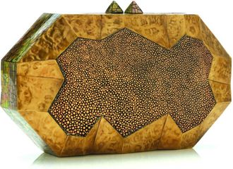 Emm Kuo Womens Viera Clutch Bag In Gold