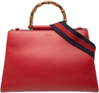 Gucci Pre-owned Nymphaea - Dames - Vintage Handtas - Rood - ONE Size - Leer - Vintage