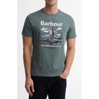 Barbour Harbourside Cotton Graphic T-Shirt in Vintage Teal at Nordstrom, Size Xx-Large