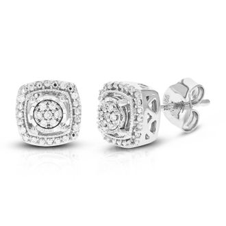 Vir Jewels 1/10 cttw Lab Grown Diamond Composite Earrings in Sterling Silver With Push Backs For Women