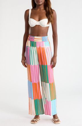 Hutch Eliza Cover-Up Pants in Fuchsia Stripes at Nordstrom, Size Medium