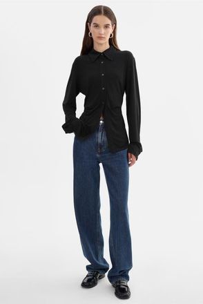 LaMarque Kai | Fitted Knit Shirt in Black at Nordstrom, Size Xx-Small