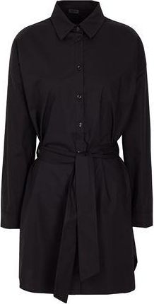 8 by YOOX COTTON CHEMISIER BELTED MINI DRESS