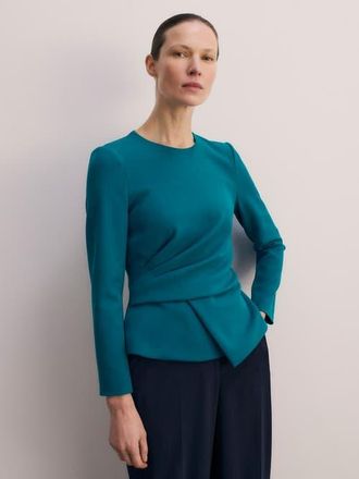 The Fold Malone Woven Top in Blue at Nordstrom, Size 10