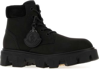Moncler Mens Black Suede Peak City Ankle Boots 999 Stivali
