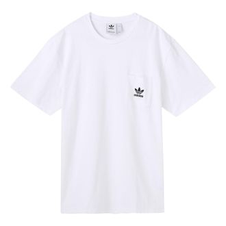adidas originals Solid Color Pocket logo Short Sleeve White DX4208