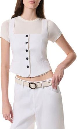 Rag & Bone Mariana Square Neck Linen Blend Vest in White at Nordstrom Rack, Size 12
