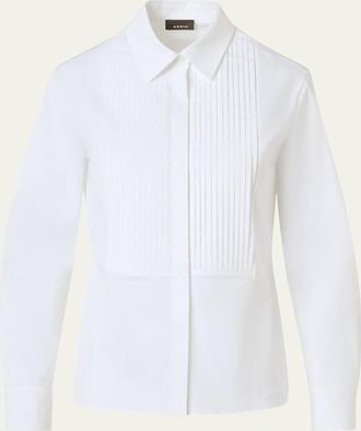 Akris Pleated Bib-Front Shirt