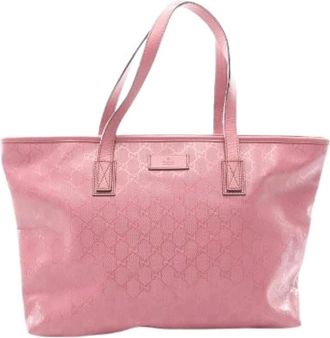 Gucci Pre-owned Tote Bags, female, Pink, Size: ONE SIZE Pre-owned GG Imprime Coated Canvas Tote Bag