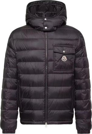 Moncler Verith Korte Donsjas met Capuchon - Heren - Gewatteerde jassen - Blauw - 3XL - Jassen
