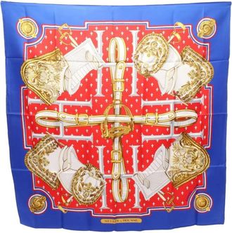 Hermès Foulard Selles à Housse in seta anni 2010 - Blu