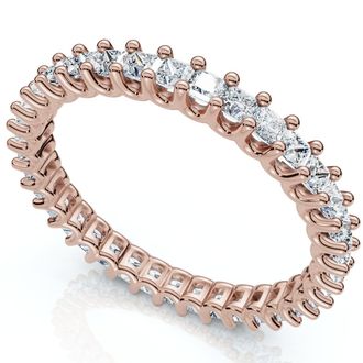 Pompeii3 1Ct Princess Cut Diamond Eternity Stackable Wedding Ring 14k Gold Lab Grown