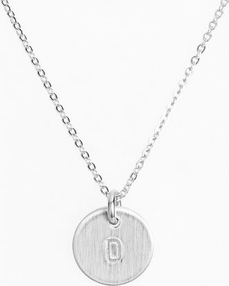 Nashelle Sterling Silver Initial Mini Disc Necklace in Sterling Silver D at Nordstrom