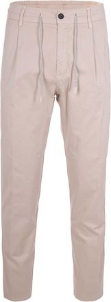 Eleventy Cotton Elasticized Front-Pleated Drawstring Casual Pants