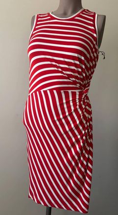 Bailey 44 Womens Nicole Stripe Midi Dress In Red/white