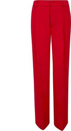 Ralph Lauren Full-Length Pleated Pants with Button Closure and Back Pockets