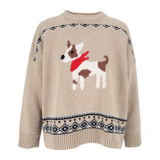 Max Mara Pavidi Trui - Dames - Truien - Beige - Maat: XS Wol