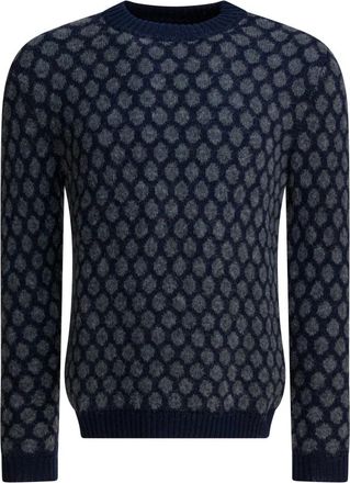 Rakk&igrave; Paul Wv-Wm - Heren - Ronde hals truien - Blauw - L - Wol - Truien & Vesten